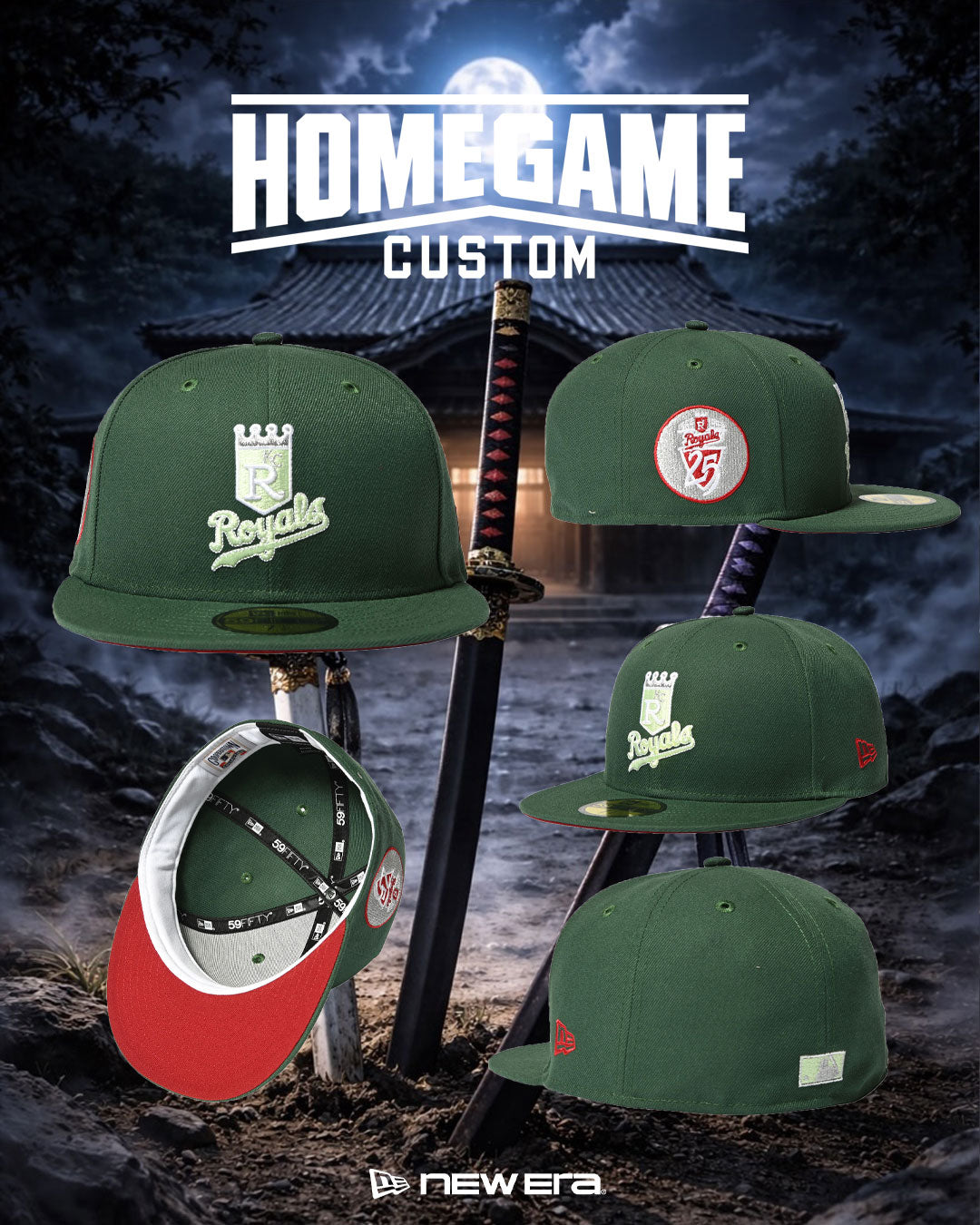 NEW ERA - KANSAS CITY ROYALS CO 59FIFTY 25th Anniversary MOUNTAIN PINE GREEN 【71025002】