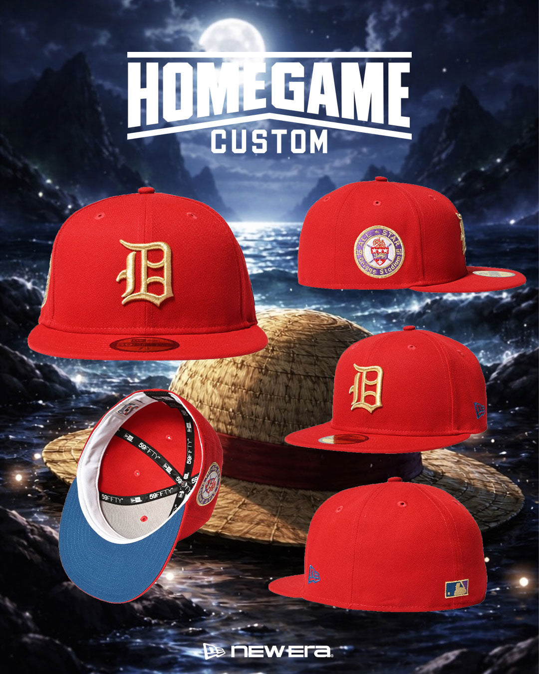NEW ERA - DETROIT TIGERS CO 59FIFTY 1951 All Star Briggs Stadium SCARLET 【71025005】