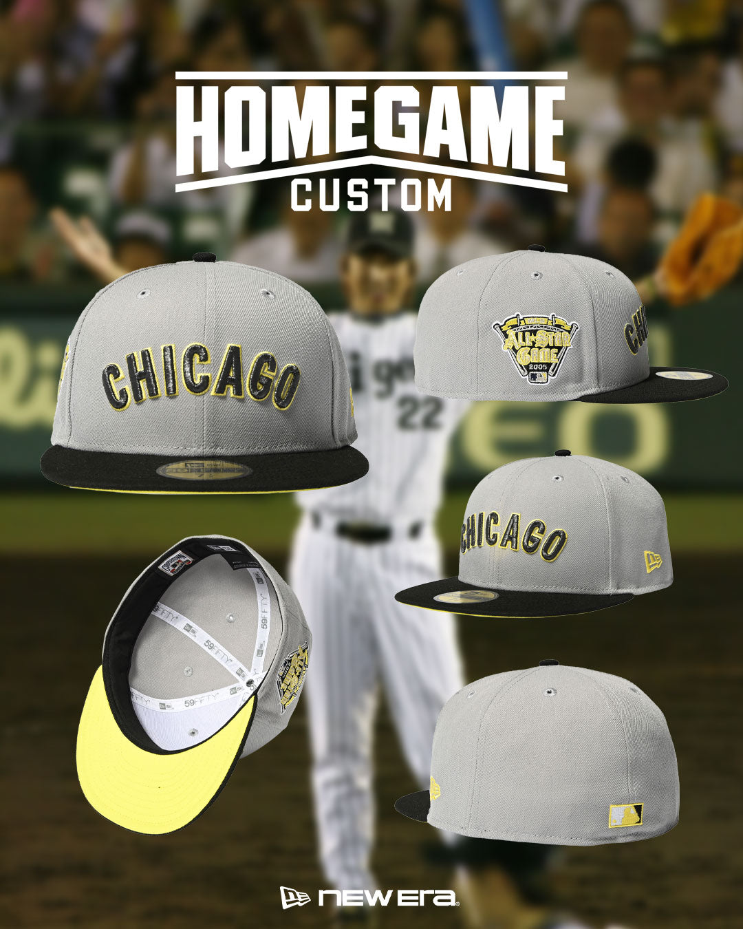 NEW ERA - CHICAGO CUBS CO 2005 ASG 59FIFTY GRAY/BLACK【71025007】