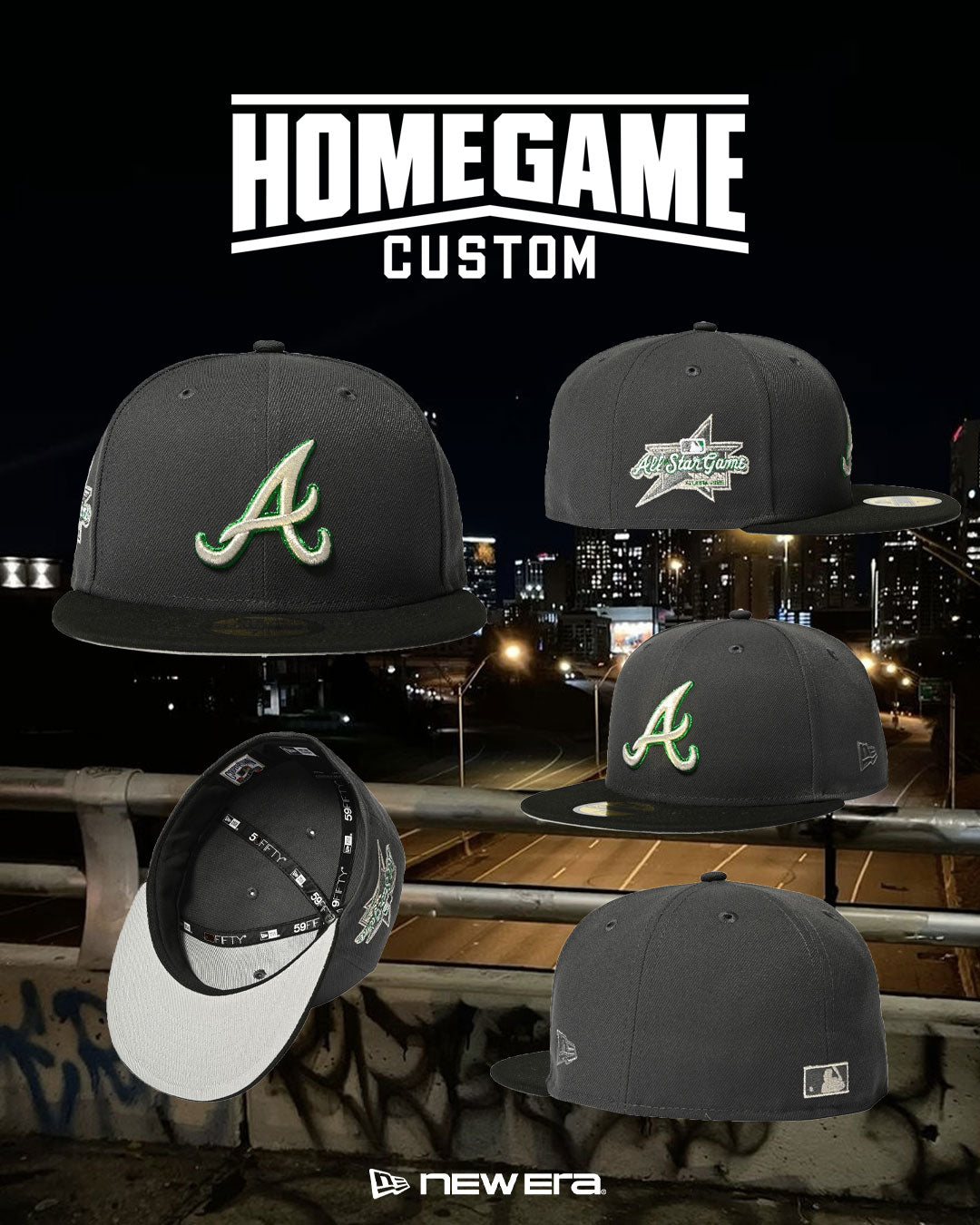 NEW ERA - ATLANTA BRAVES 59FIFTY CO 2025 ALL STAR GAME GRAPHITE/BLACK 【71025010】