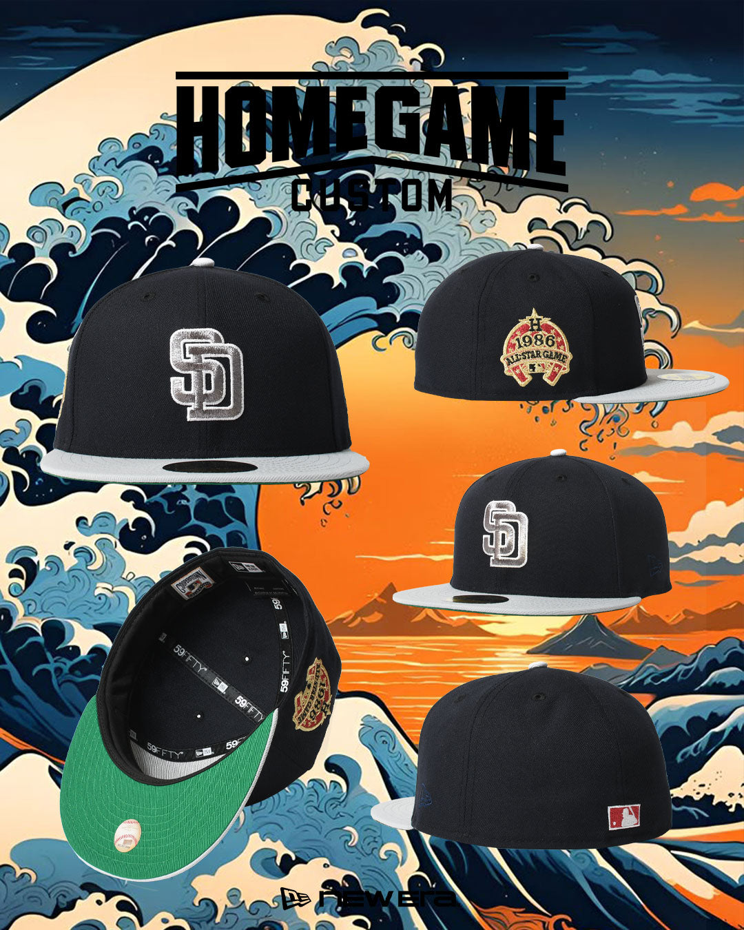 NEW ERA - SAN DIEGO PADRES CO 1986 ASG 59FIFTY NAVY/DOLPHIN GRAY【71037051】