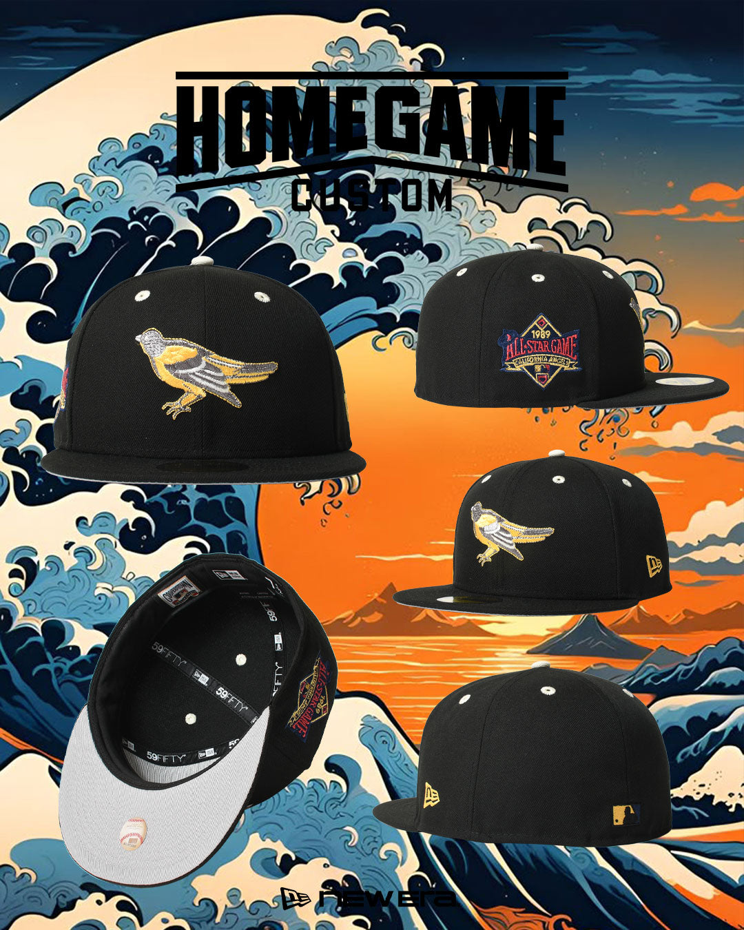 NEW ERA - BALTIMORE ORIOLES CO 1989 ANGELS ASG 59FIFTY BLACK【71037052】