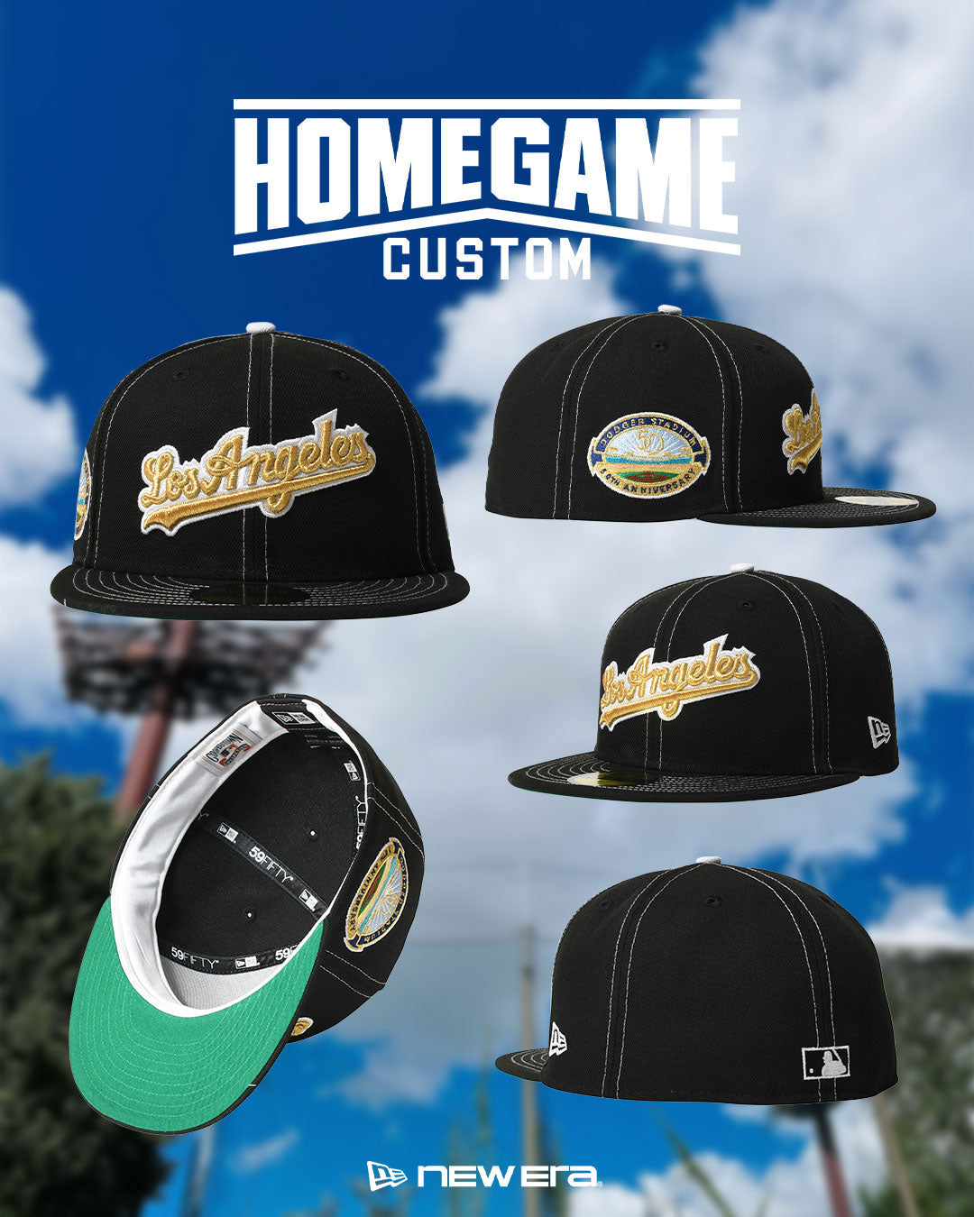 NEW ERA - LOS ANGELES DODGERS CO 50TH ANNIV WORLD LOGO 59FIFTY BLACK【71037330】