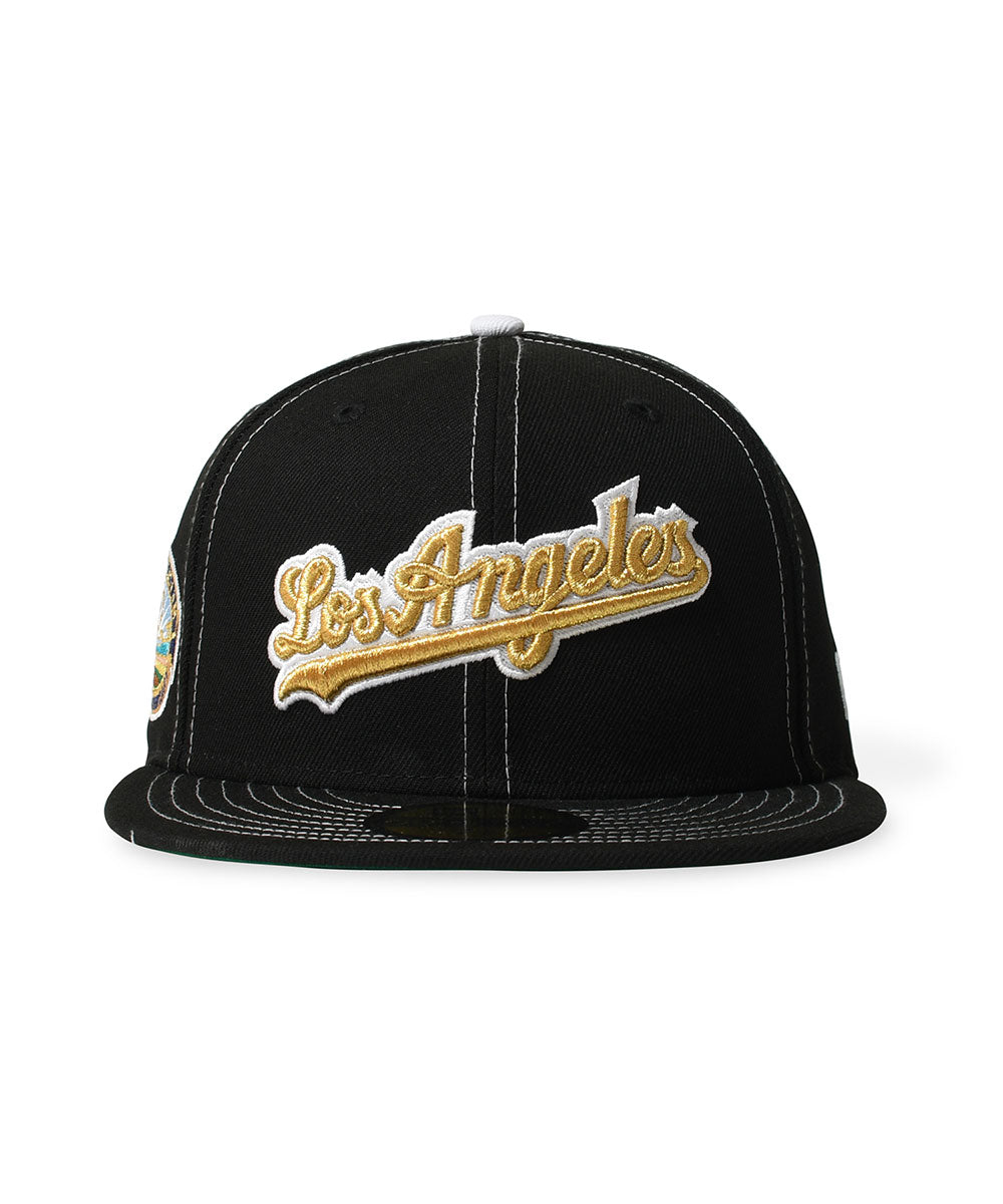 NEW ERA - LOS ANGELES DODGERS CO 50TH ANNIV WORLD LOGO 59FIFTY BLACK【71037330】
