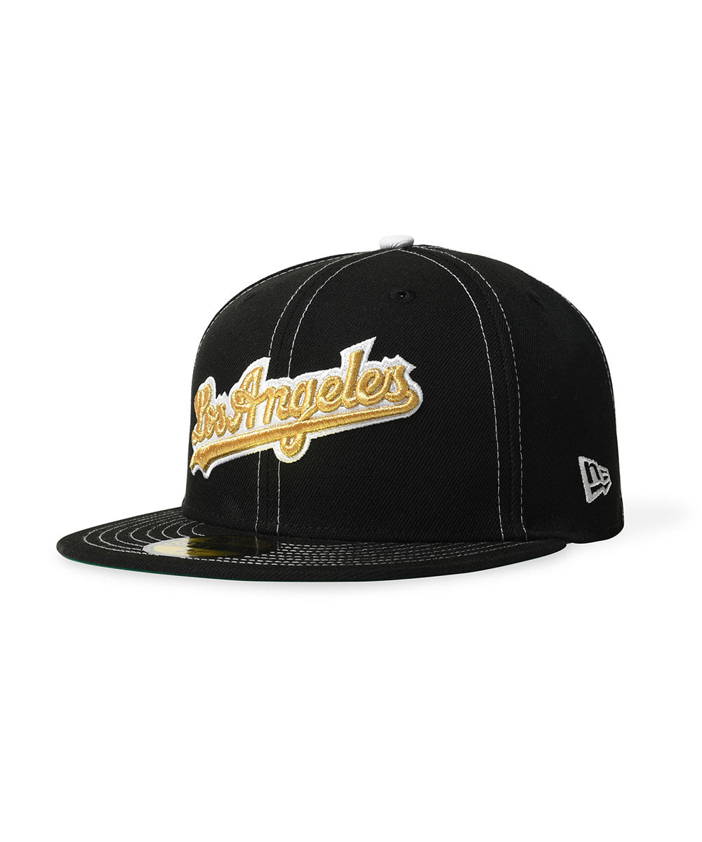 NEW ERA - LOS ANGELES DODGERS CO 50TH ANNIV WORLD LOGO 59FIFTY BLACK【71037330】