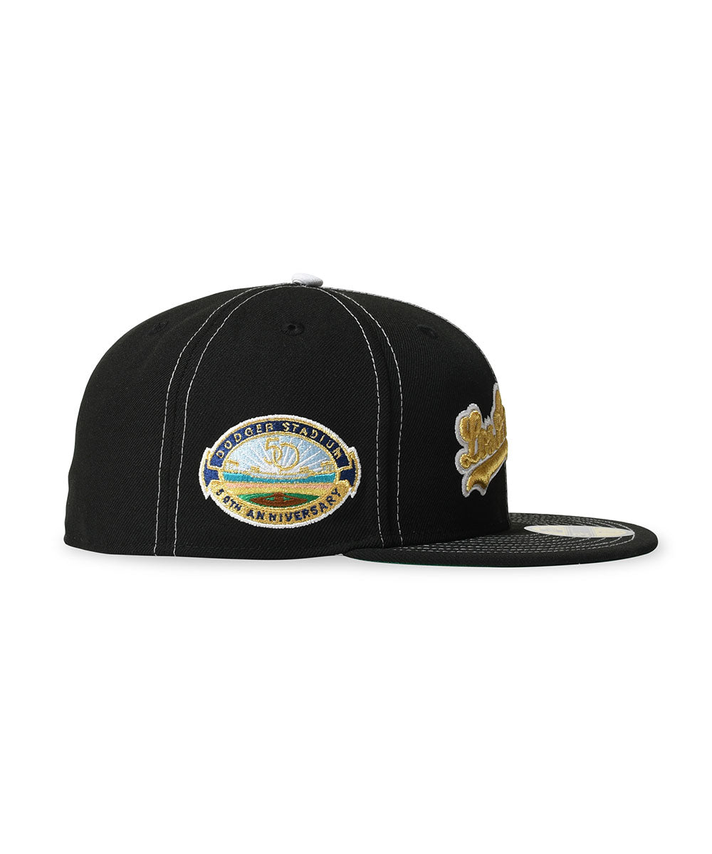 NEW ERA - LOS ANGELES DODGERS CO 50TH ANNIV WORLD LOGO 59FIFTY BLACK【71037330】