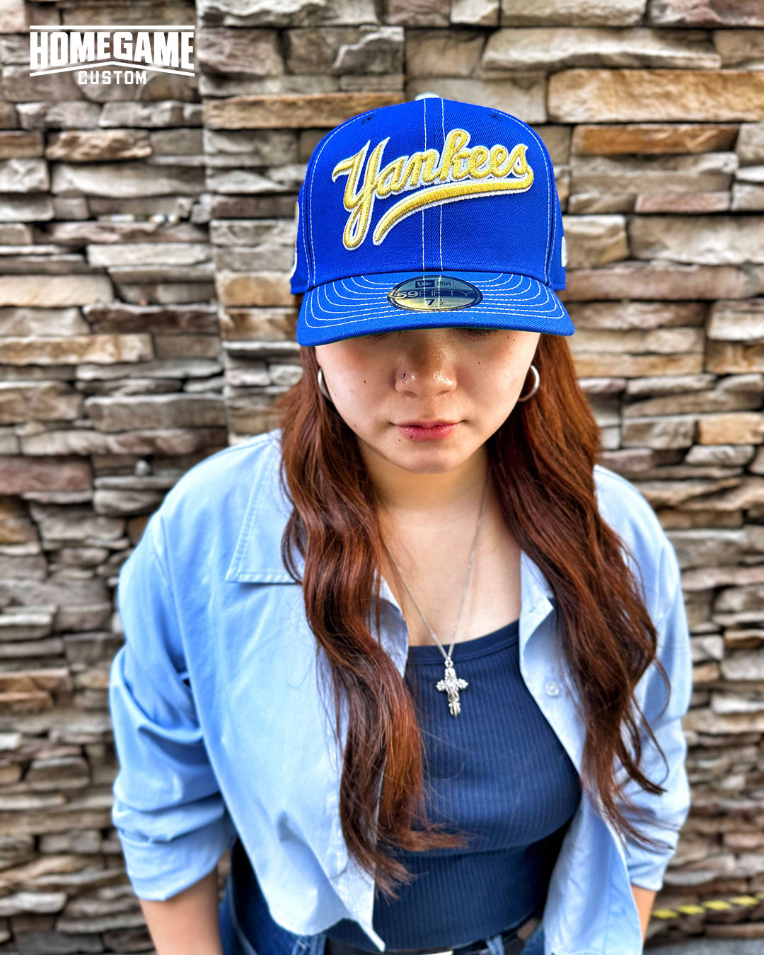 NEW ERA - NEW YORK YANKEES CO 50TH ANNIV WORLD LOGO 59FIFTY MJBLUE 【71037333】