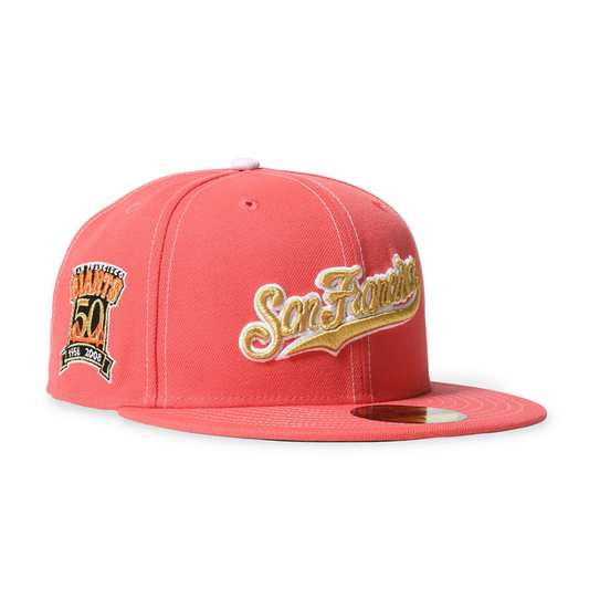 NEW ERA - SAN FRANCISCO GIANTS CO 50TH ANNIV WORLD LOGO 59FIFTY CORAL【71037335】