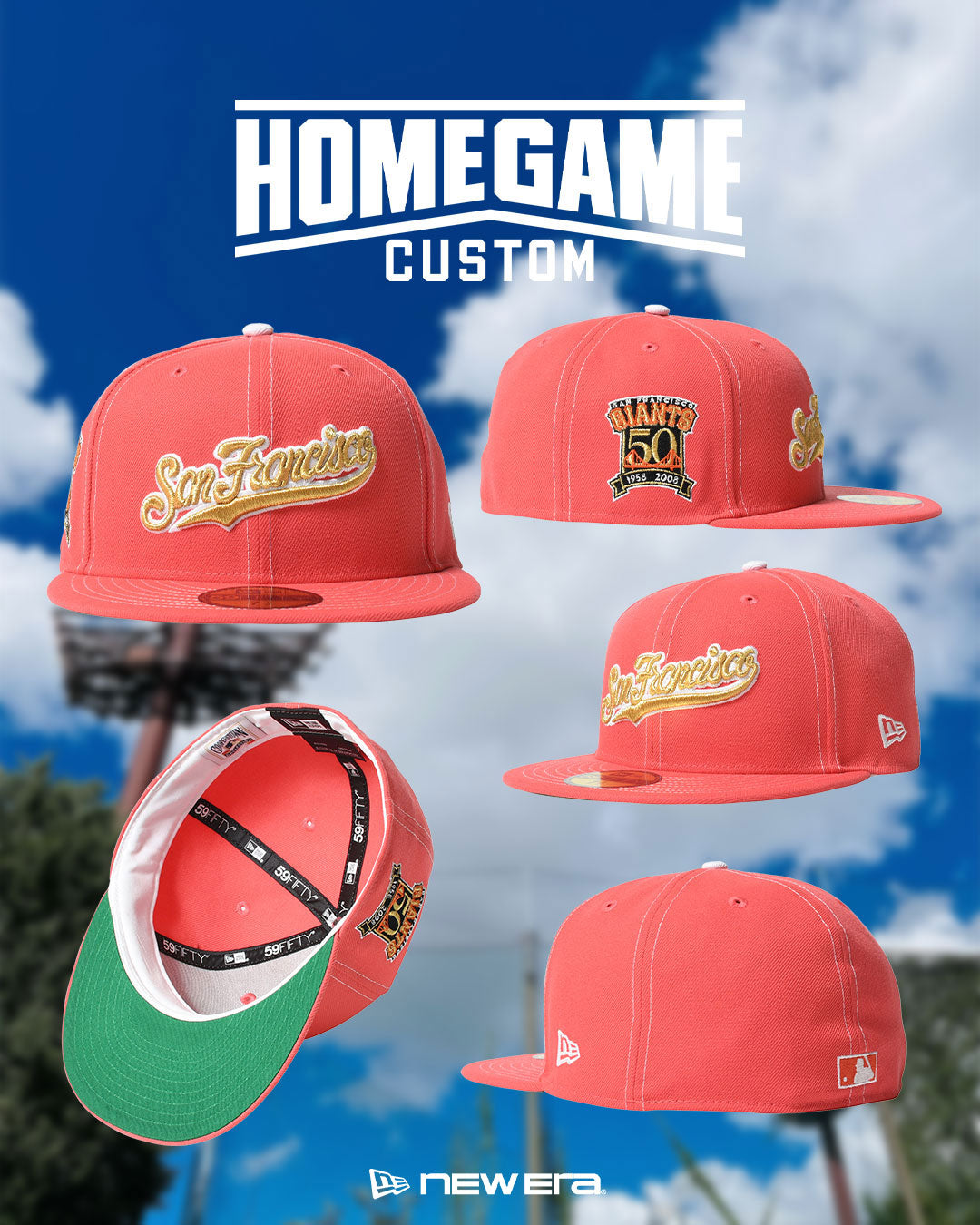 NEW ERA - SAN FRANCISCO GIANTS CO 50TH ANNIV WORLD LOGO 59FIFTY CORAL【71037335】