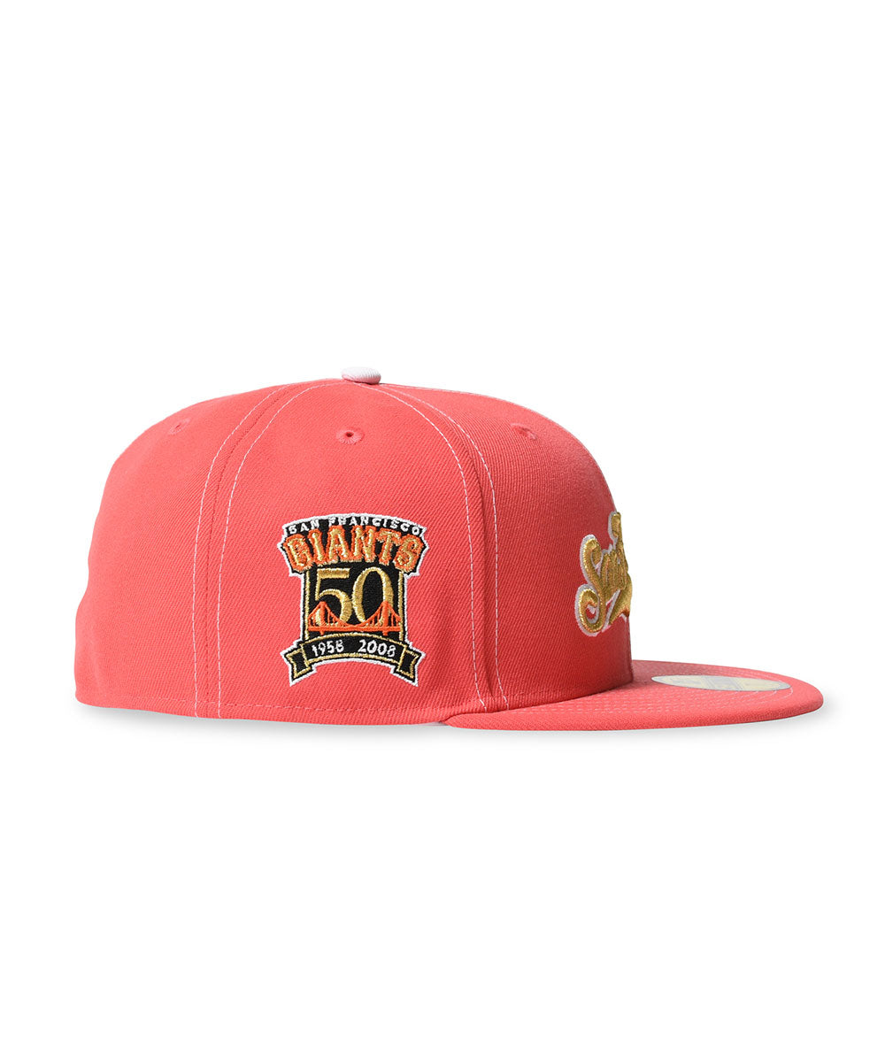 NEW ERA - SAN FRANCISCO GIANTS CO 50TH ANNIV WORLD LOGO 59FIFTY CORAL【71037335】