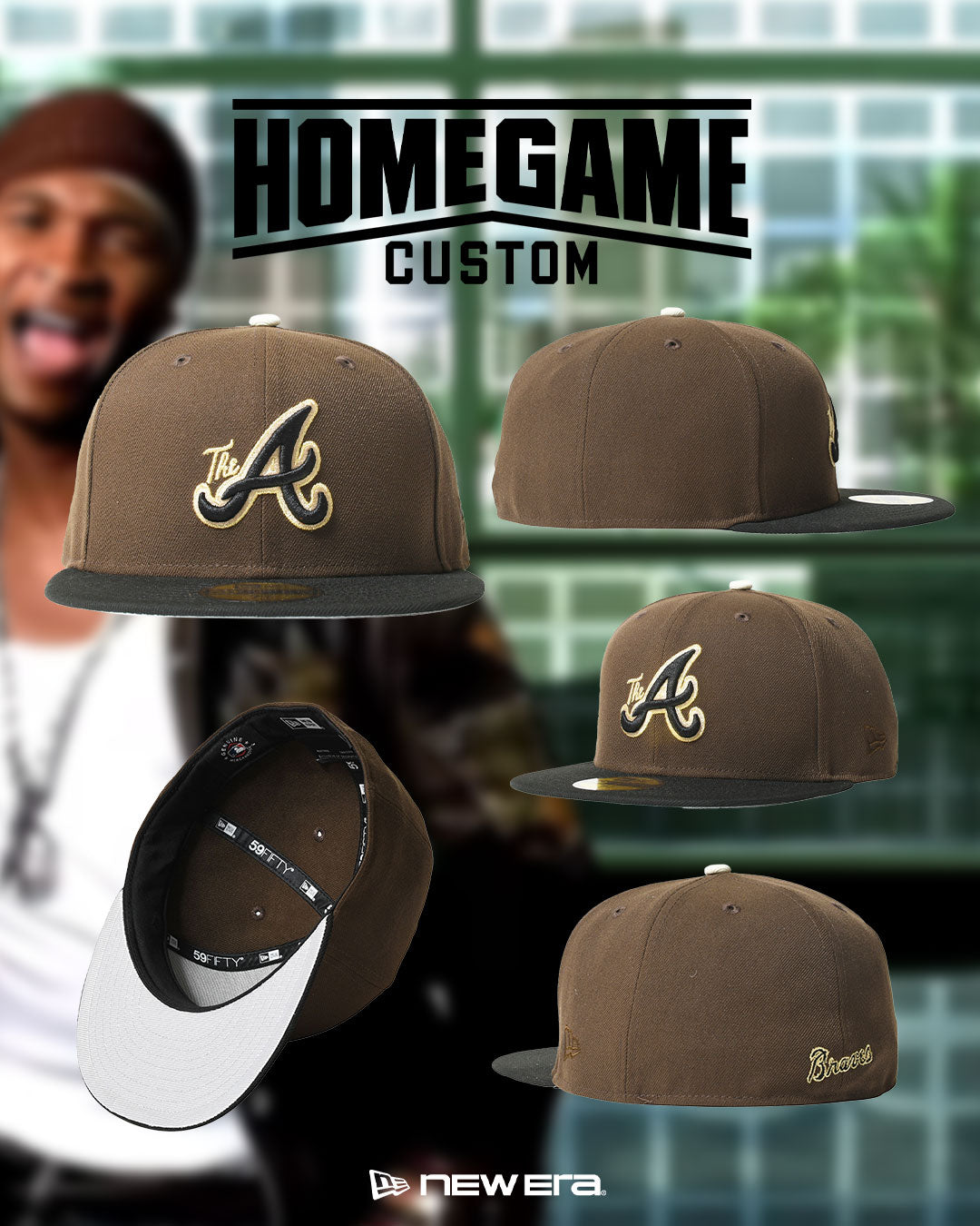 NEW ERA - ATLANTA BRAVES CO THE A 59FIFTY WALNUT/BLACK 【71037338】