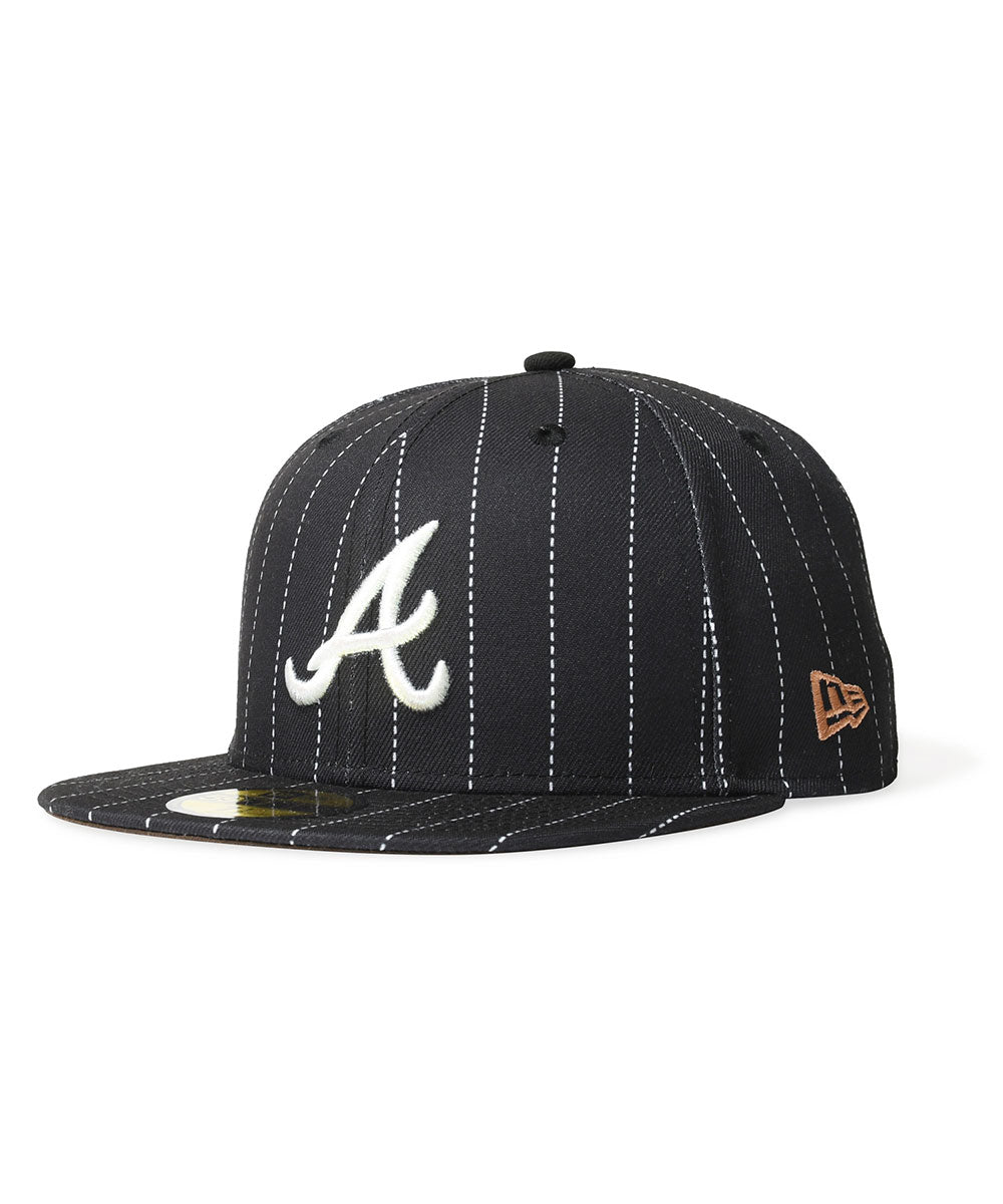 NEW ERA - ATLANTA BRAVES CO 59FIFTY BLACK/WHITE PINSTRIPE 【71037339】