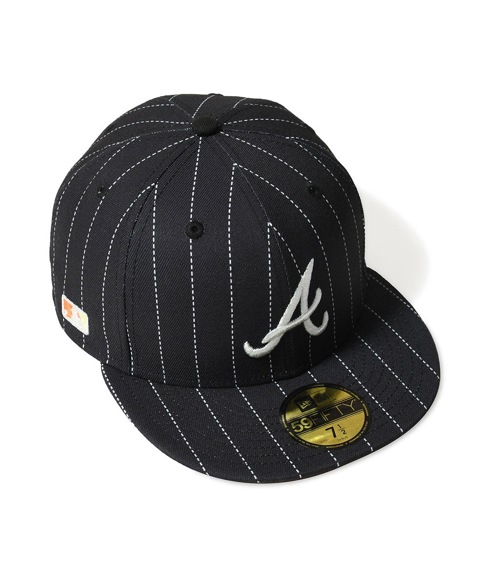 NEW ERA - ATLANTA BRAVES CO 59FIFTY BLACK/WHITE PINSTRIPE 【71037339】