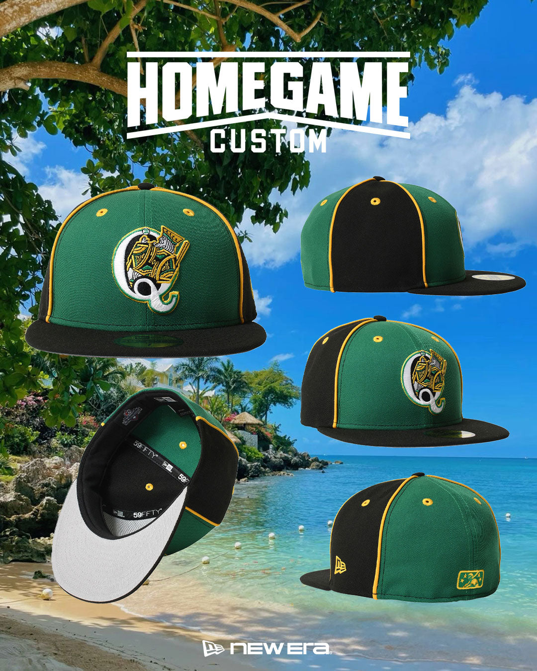 【6/27(土)発売】NEW ERA - QUEENS KINGS CO 59FIFTY KELLY GREEN/BLACK PIPING GOLD【71065378】
