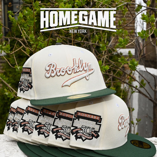 NEW ERA Brooklyn Dodgers - 59FIFTY Jackie Robinson 50th Anniversary Chrome White/Cilantro Green