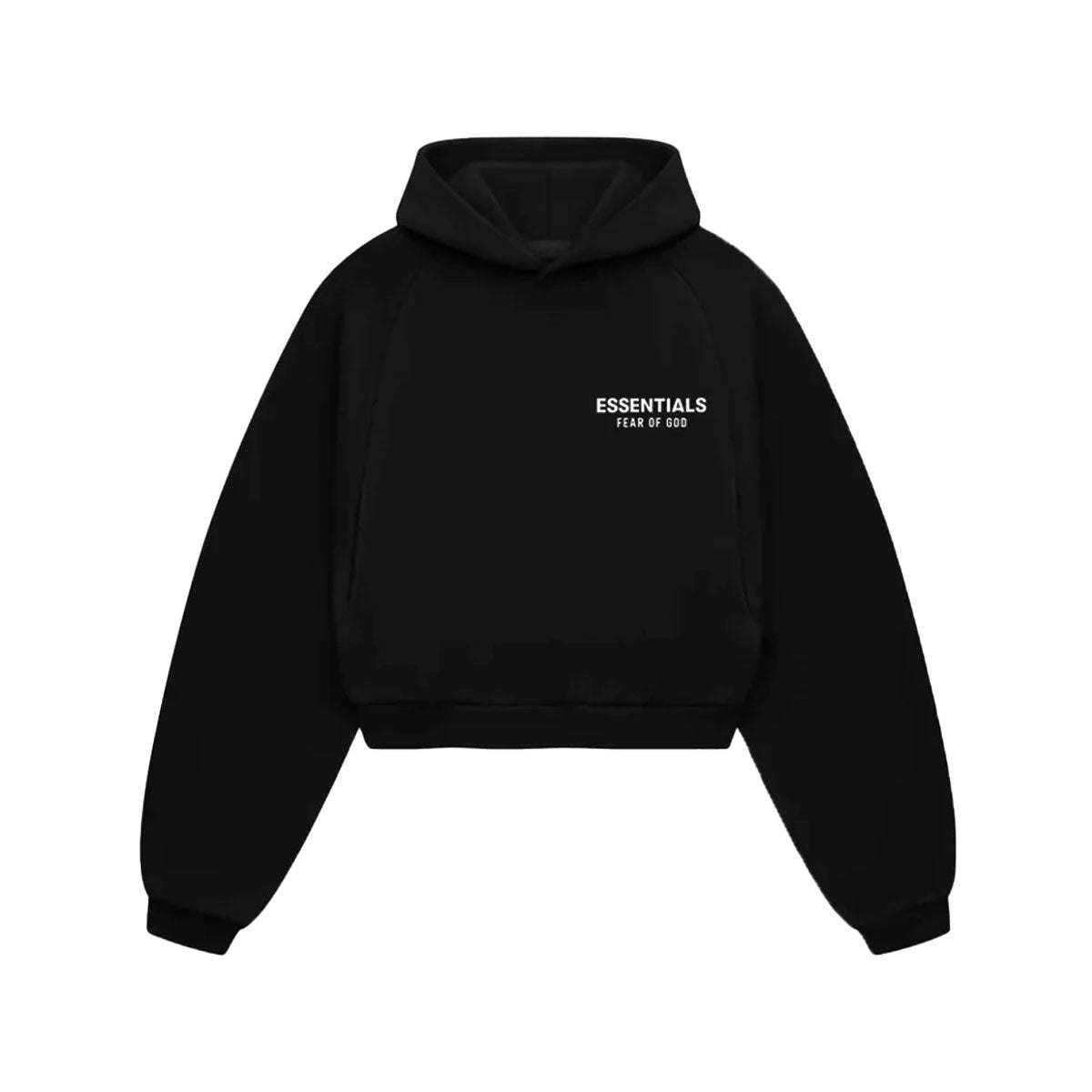 Fear of God ESSENTIALS - FLEECE CROPPED HOODIE BLACK 【192HO247410FW】