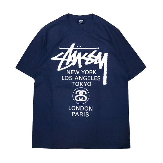Stussy - WORLD TOUR TEE NAVY 【3903962】