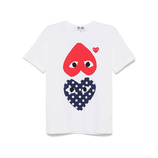 PLAY CDG "Polka Dot With Upside Down Heart" T-SHIRT プレイ コム デ ギャルソン "ポルカ ドット ウィズ アップサイド ダウン ハート" Tシャツ 【AX-T240-051】