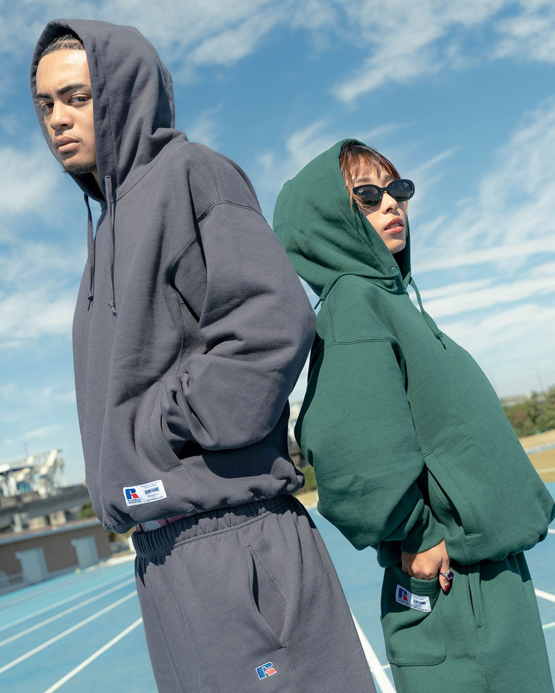 RUSSELL ATHLETIC | HOMEGAME - PRO COTTON LOOPBACK TERRY SWEAT HOODIE GREEN【26FW-HG-001】
