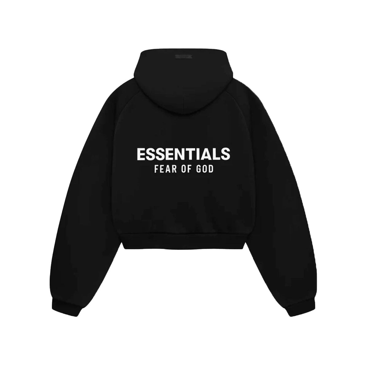 Fear of God ESSENTIALS - FLEECE CROPPED HOODIE BLACK 【192HO247410FW】