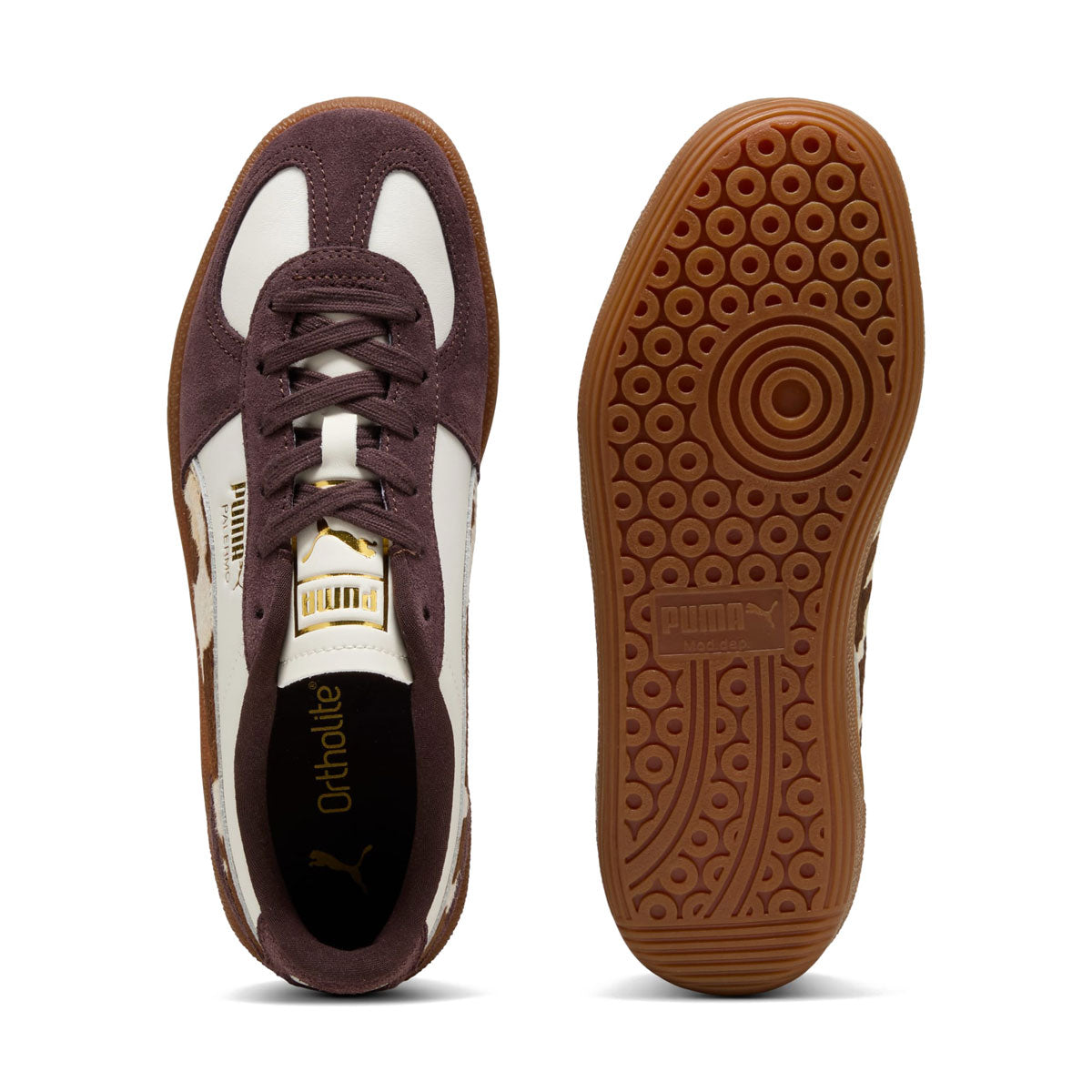 PUMA - PALERMO COW WNS WARM WHITE-CHOCOLATE BROWN 【406129-01