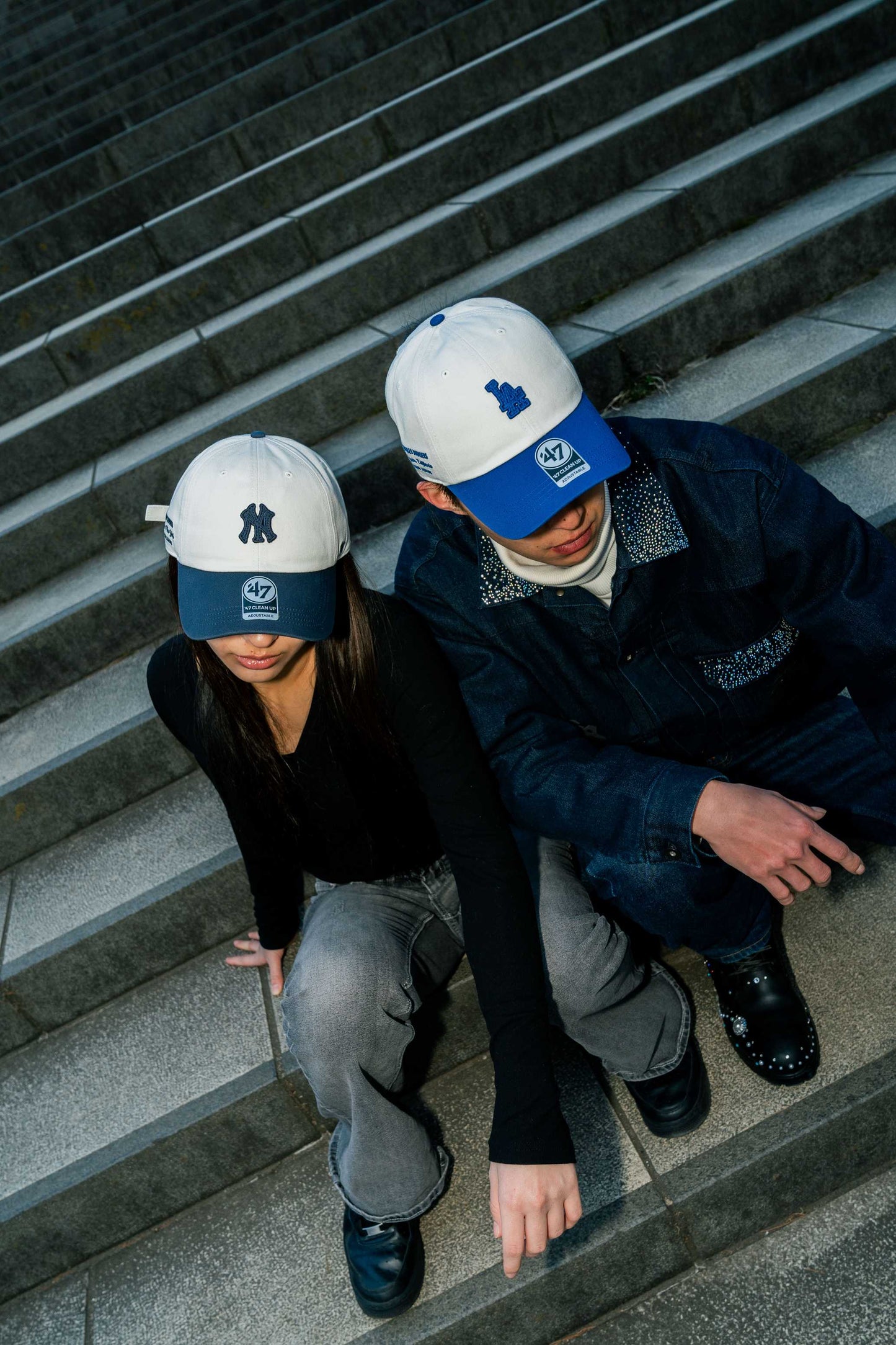 ’47 BRAND Los Angeles Dodgers - CLEAN UP WHITE/BLUE 【4920544 47A-CLP-B-CONTT12CNS-SS】