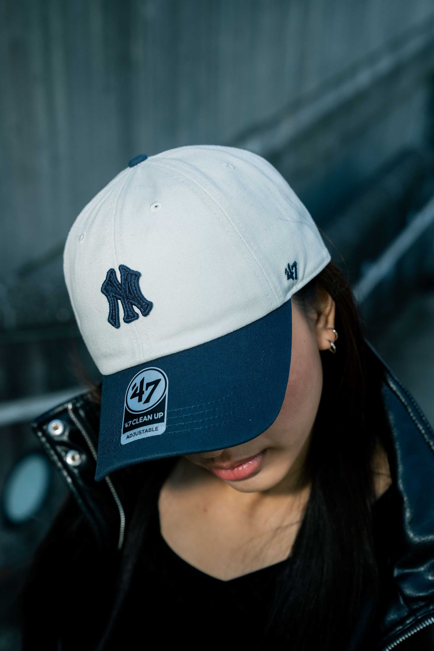 ’47 BRAND New York Yankees - CLEAN UP WHITE/NAVY【14920543 47A-CLP-B-CONTT17CNS-SS】
