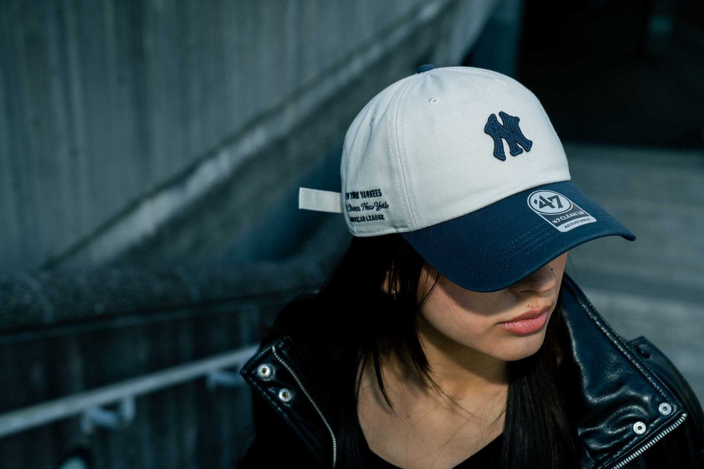 ’47 BRAND New York Yankees - CLEAN UP WHITE/NAVY【14920543 47A-CLP-B-CONTT17CNS-SS】