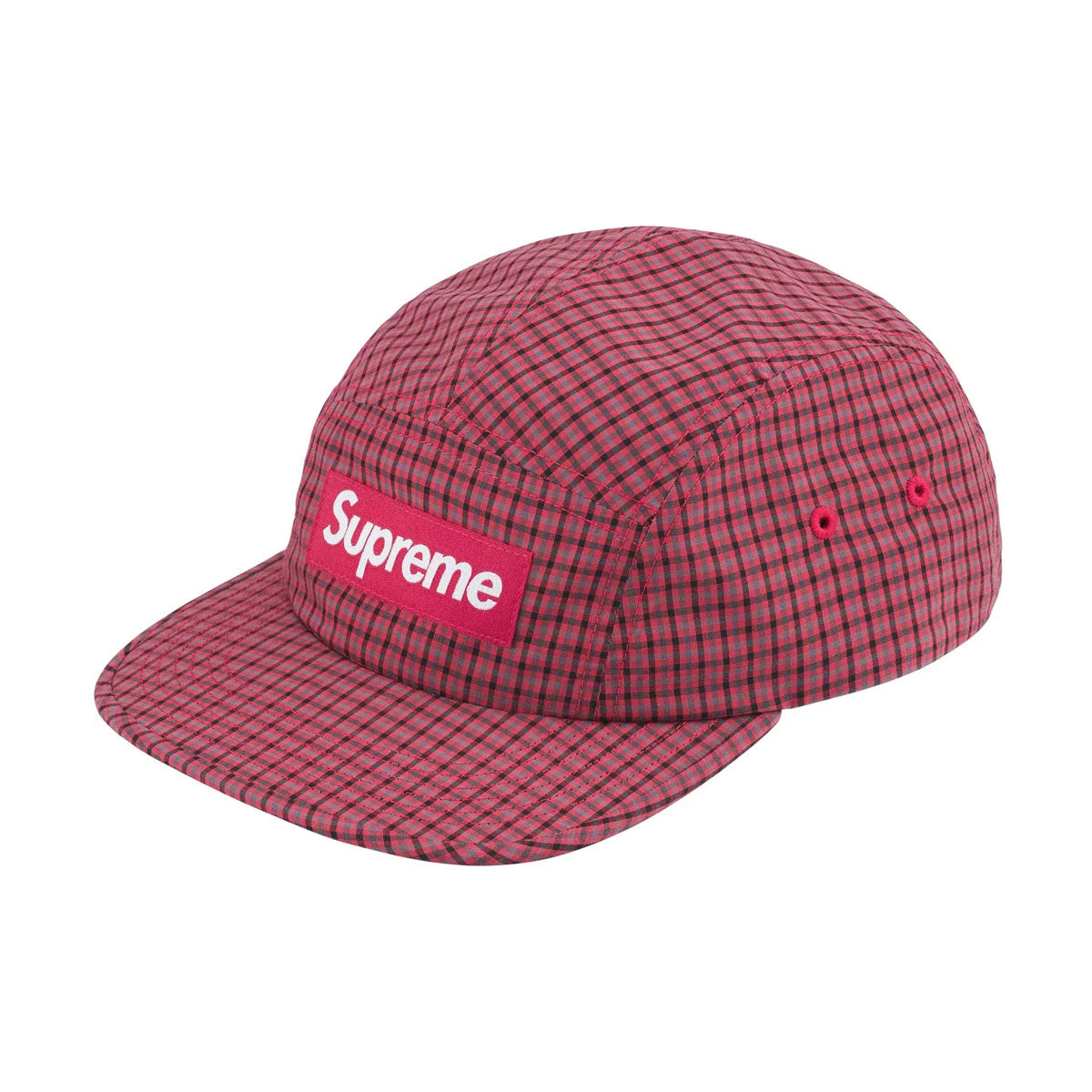 Supreme - Cordura Plaid Camp Cap Red