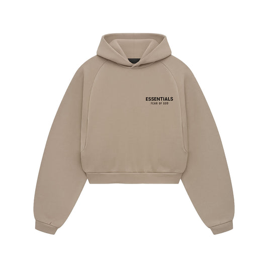 Fear of God ESSENTIALS - FLEECE CROPPED HOODIE DESERT SAND 【192HO247417FW】