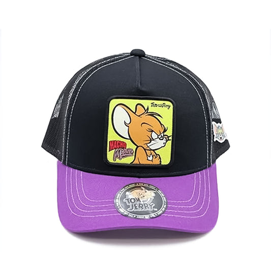 TOMandJERRY MACHO MOUSE TRUCKER CAP BK/PUR 【WNTJ-MCP02】