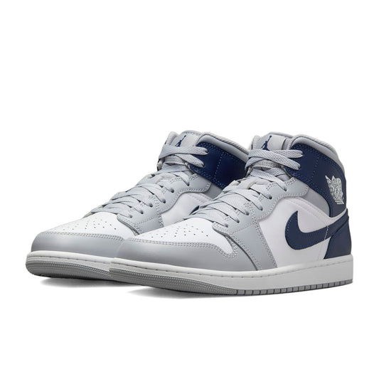 AIR JORDAN 1 MID 空氣喬丹 1 MID "WHITE/MIDNIGHT NAVY-WOLF GREY" 白色 x 狼灰 x 午夜海軍 [DQ8426-104]