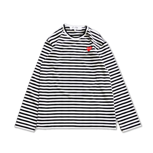 PLAY CDG - STRIPED L/S T-SHIRT BLK/WHT 【AX-T164-051】