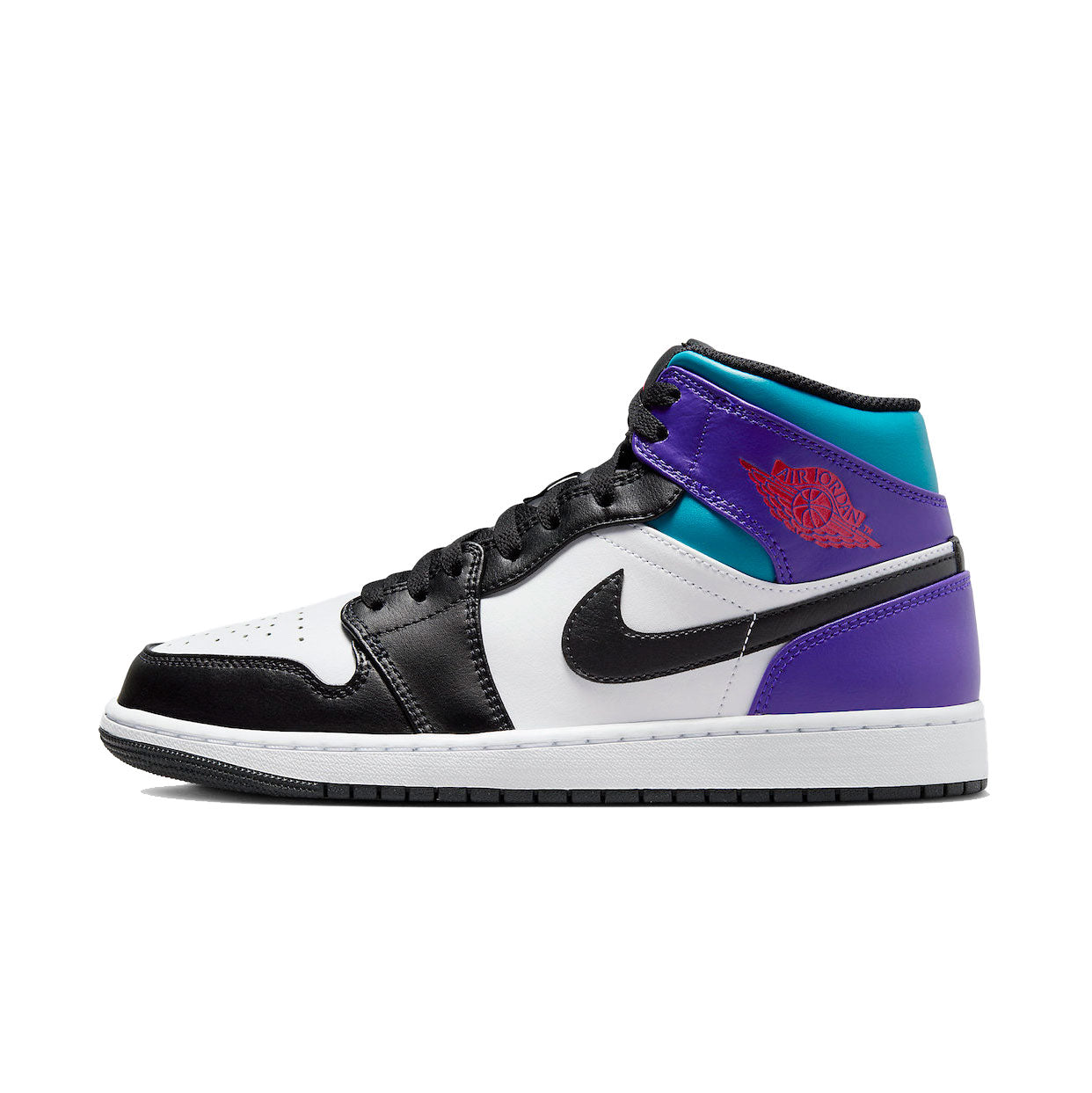 AIR JORDAN 1 MID WHITE/BLACK-BRIGHT CONCORD 白色 x 黑色 [DQ8426-154]