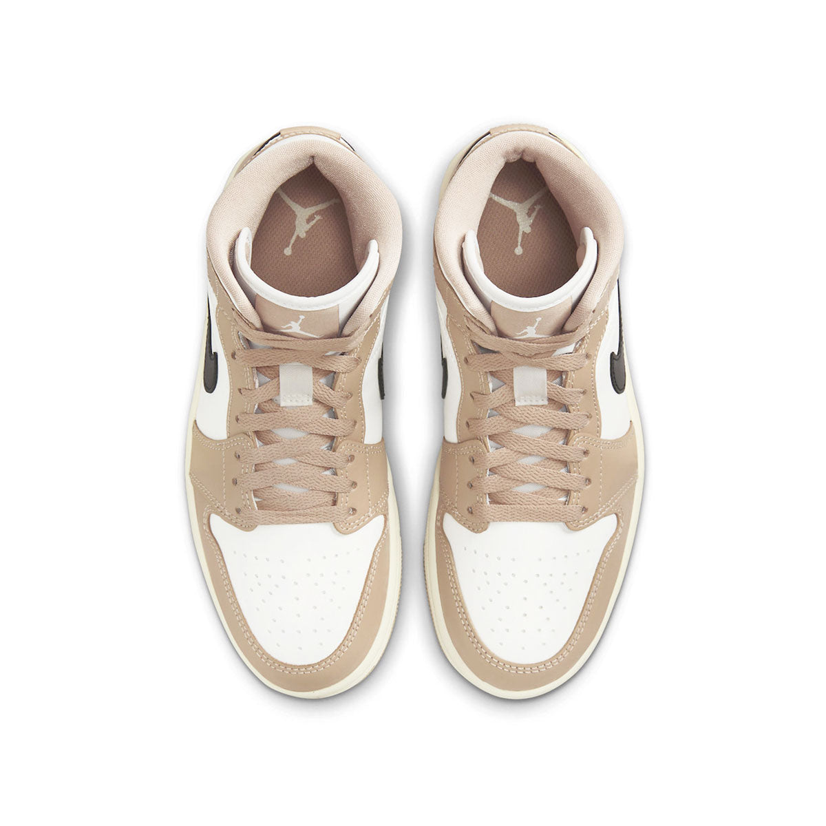 NIKE WMNS AIR JORDAN 1 MID WHITE/SAIL/DESART Nike Women's Air Jordan 1 Mid White/Sail/Desert [BQ6472-103]