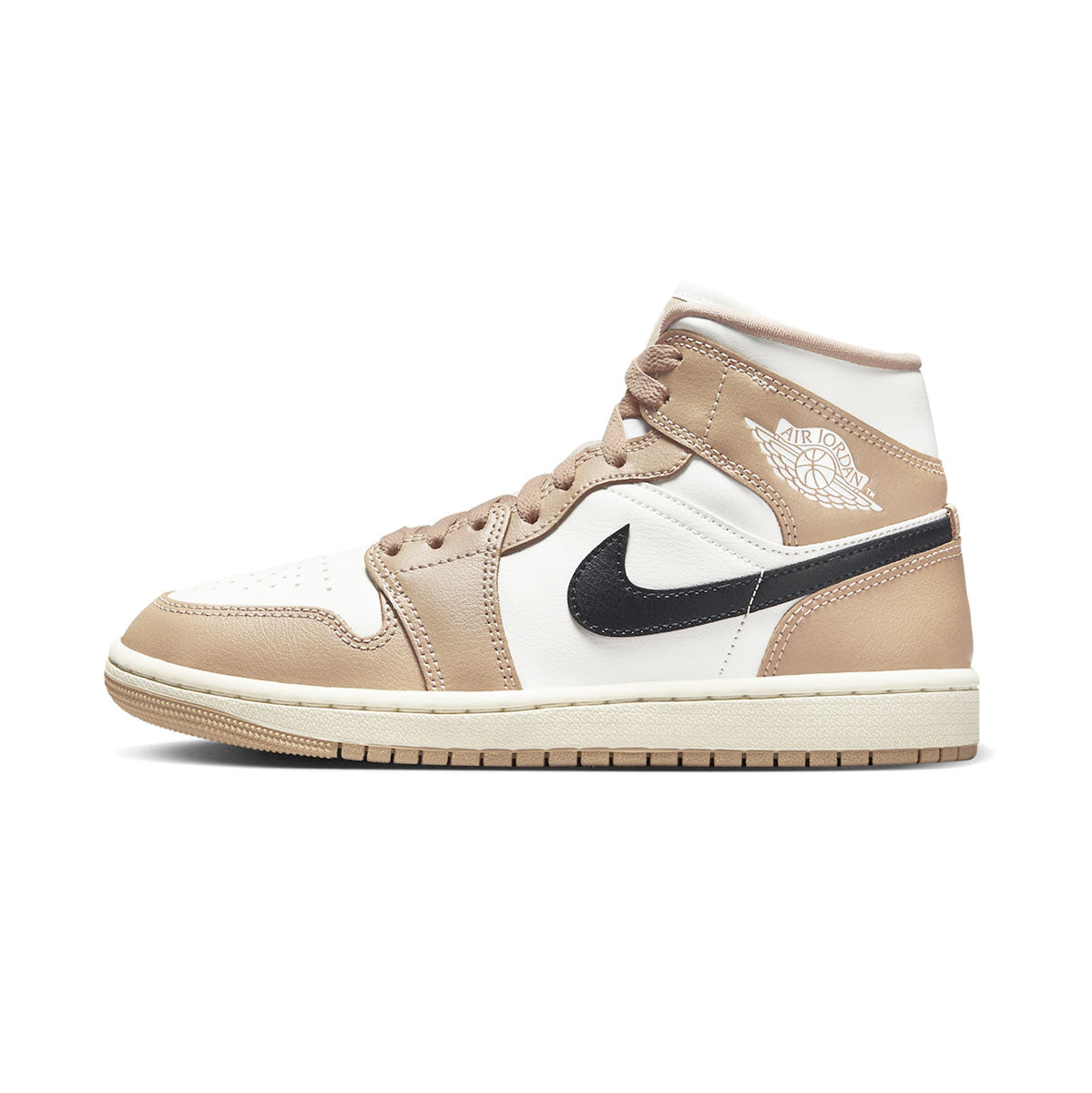 NIKE WMNS AIR JORDAN 1 MID WHITE/SAIL/DESART Nike Women's Air Jordan 1 Mid White/Sail/Desert [BQ6472-103]