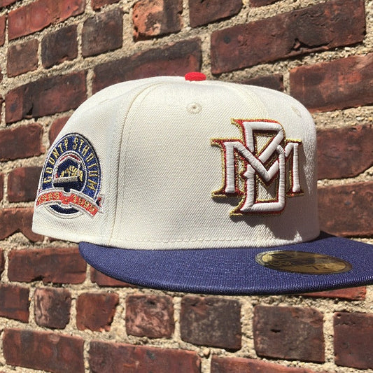 NEW ERA - 59FIFTY Milwaukee Brewers COUNTY STADIUM CHROME WHITE/LIGHT NAVY 59FIFTY