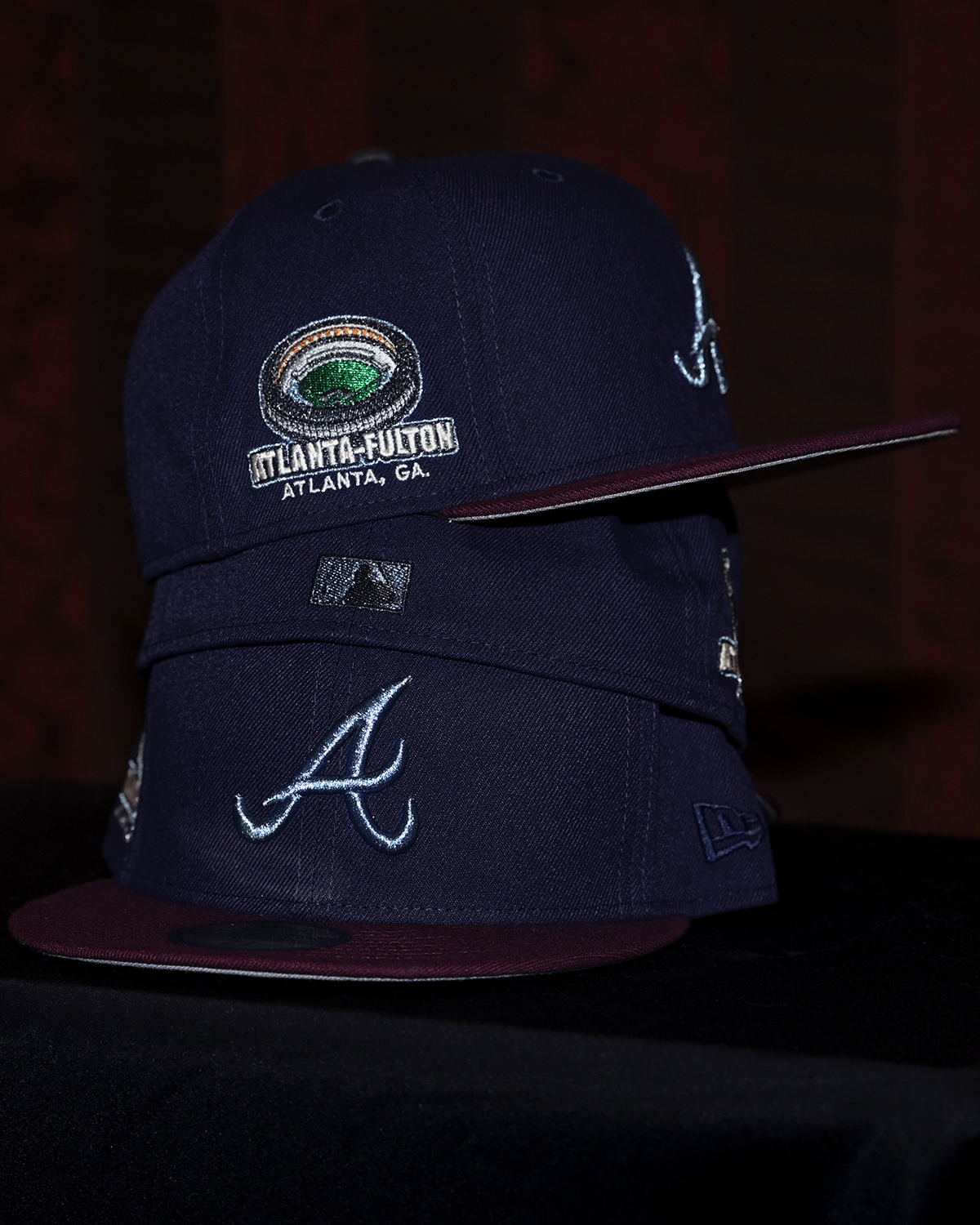 NEW ERA Atlanta Braves - 59Fifty Fulton Stadium  NAVY/BRGNDY