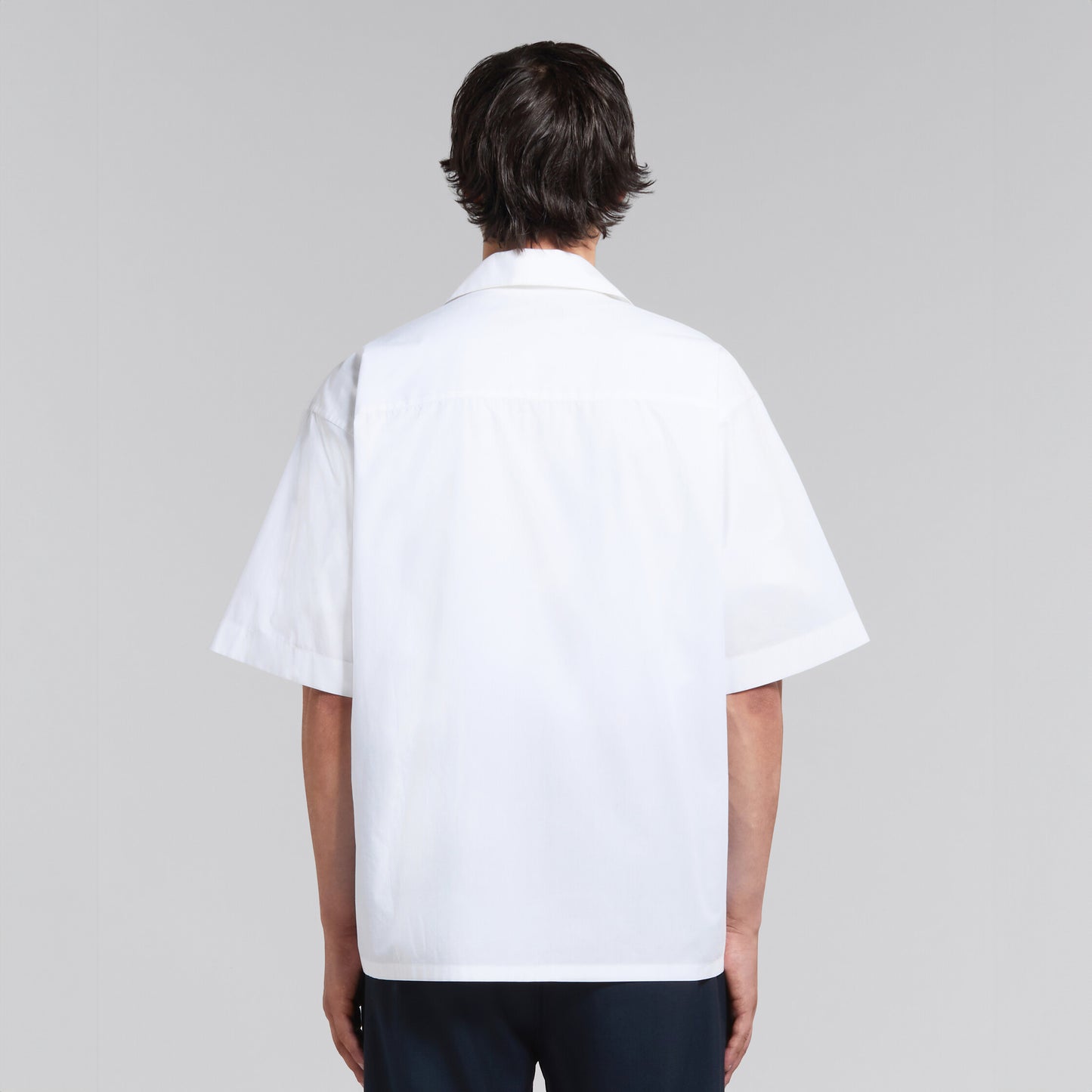 MARNI - White organic poplin bowling shirt with hidden logo【CUMU0213P8 USCT88 LOW01】