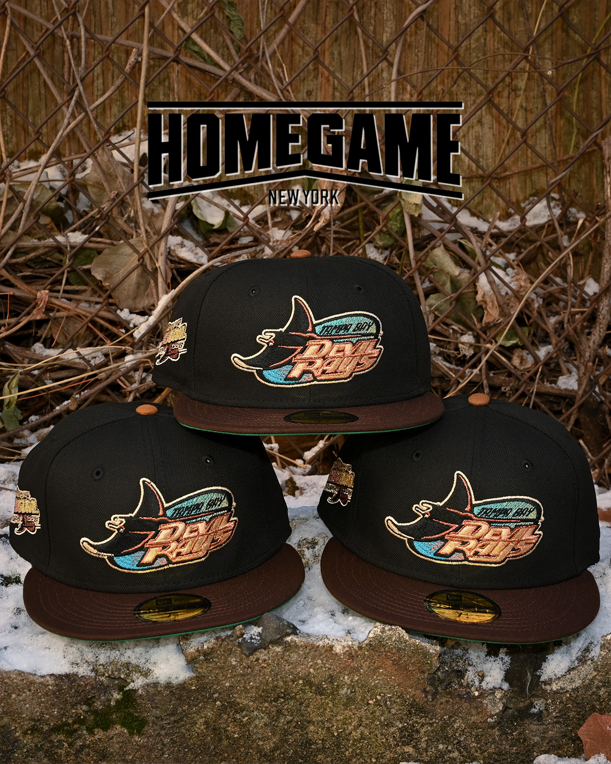 NEW ERA - Tampa Bay Devil Rays 1998 Inaugural Black/Walnut