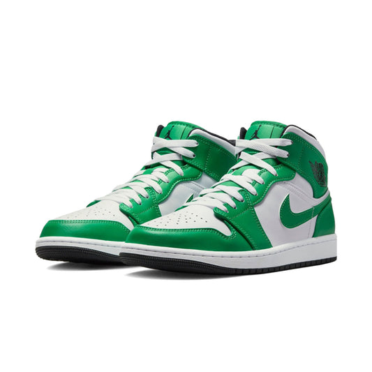 NIKE AIR JORDAN 1 MID ( LUCKY GREEN / BLACK - WHITE ) Nike Air Jordan 1 Mid "Lucky Green / Black - White" [DQ8426-301]