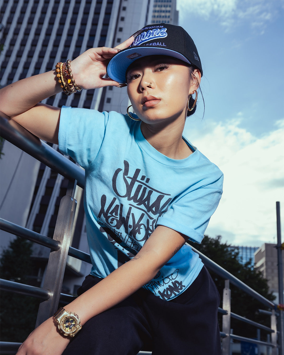 NEW ERA - BIRMINGHAM BARONS CO 59FIFTY BLACK/STEEL BLUE【71083724】