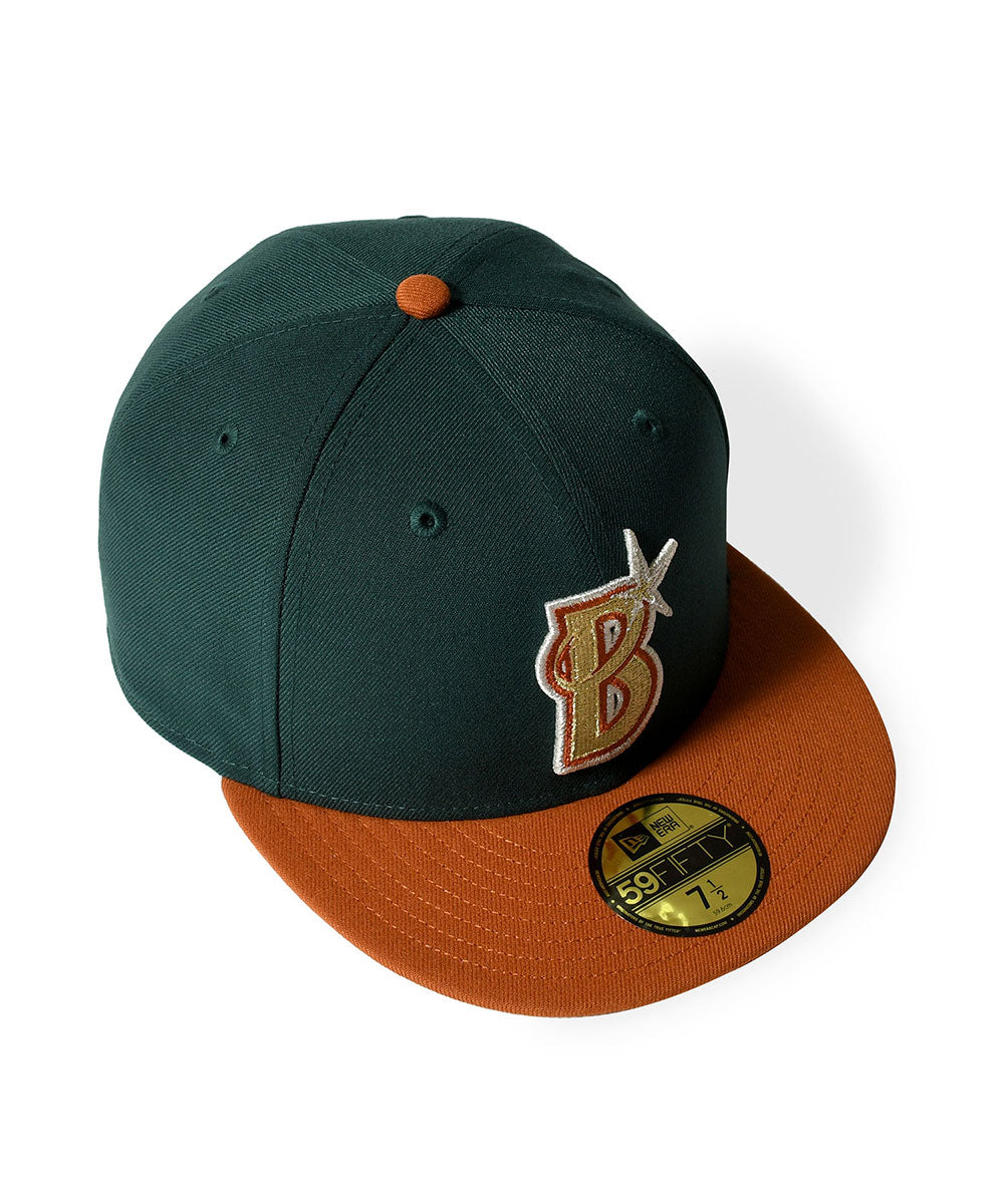 NEW ERA - YOKOHAMA DeNA BAYSTARS CO 59FIFTY DARK GREEN/RUSH ORANGE 【15196607】