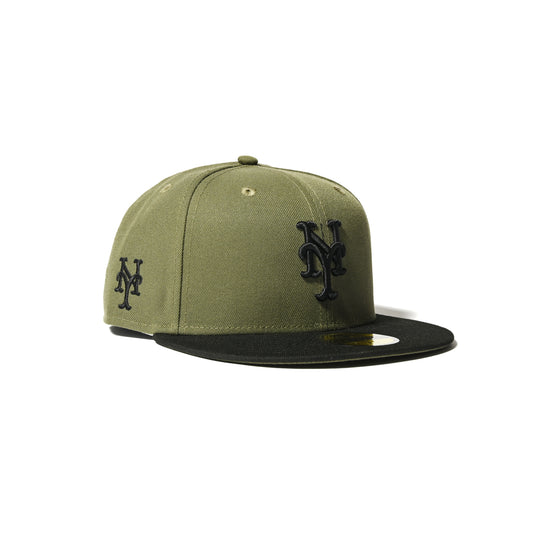 NEW ERA 紐約大都會隊 - 59FIFTY CO 側面標誌新橄欖色/黑色 [70890322]