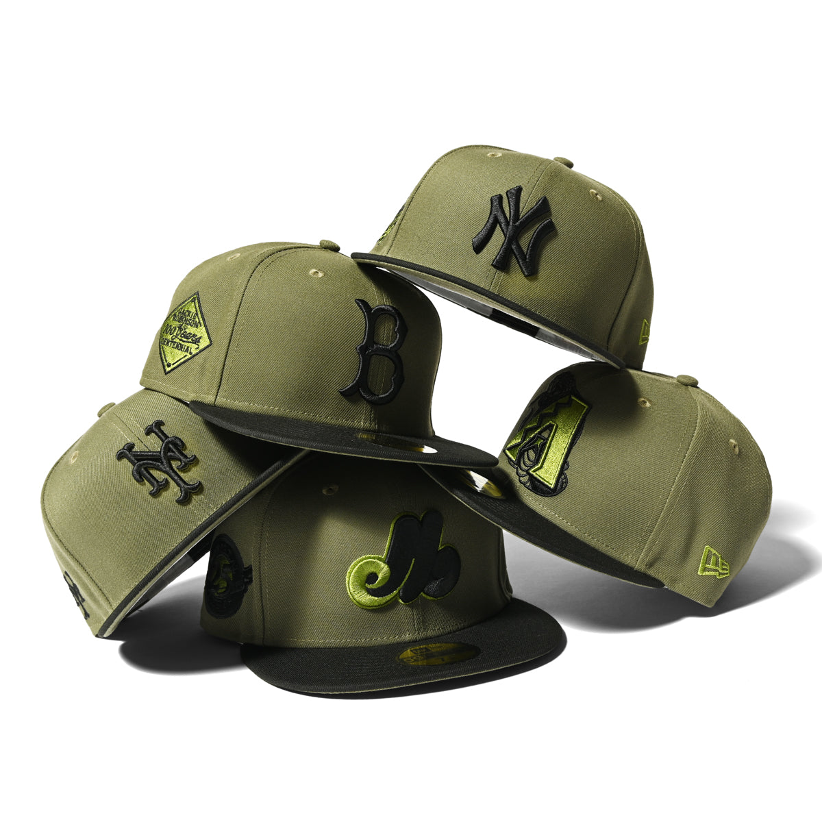 NEW ERA 紐約大都會隊 - 59FIFTY CO 側面標誌新橄欖色/黑色 [70890322]