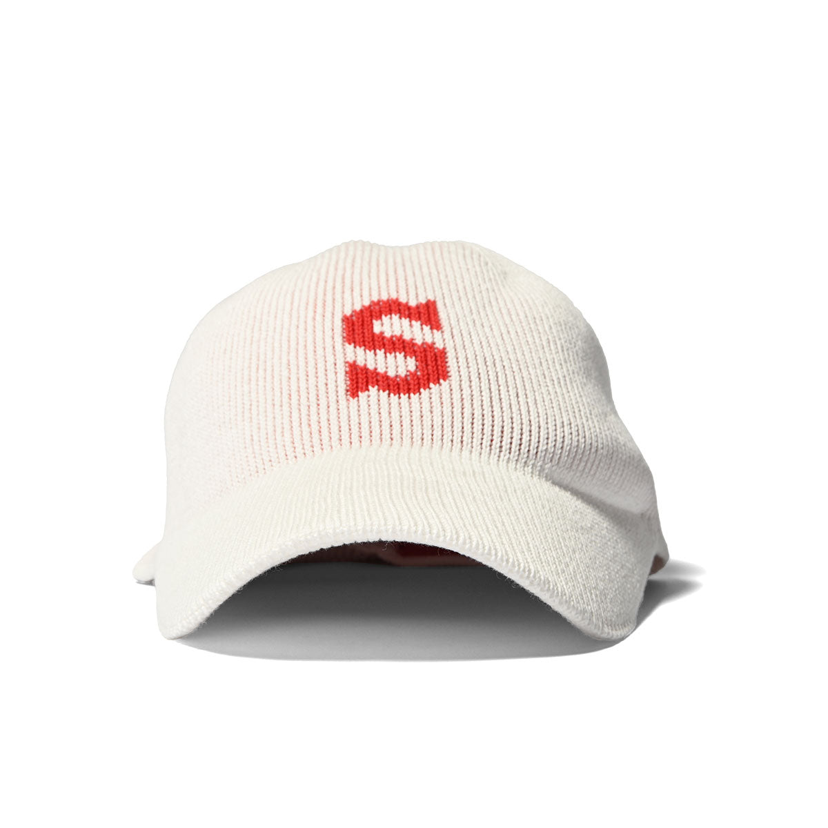 HOMEGAME - S LOGO COTTON KNIT BASEBALL CAP WHITE【HG241418】