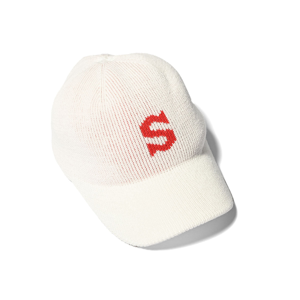 HOMEGAME - S LOGO COTTON KNIT BASEBALL CAP WHITE【HG241418】