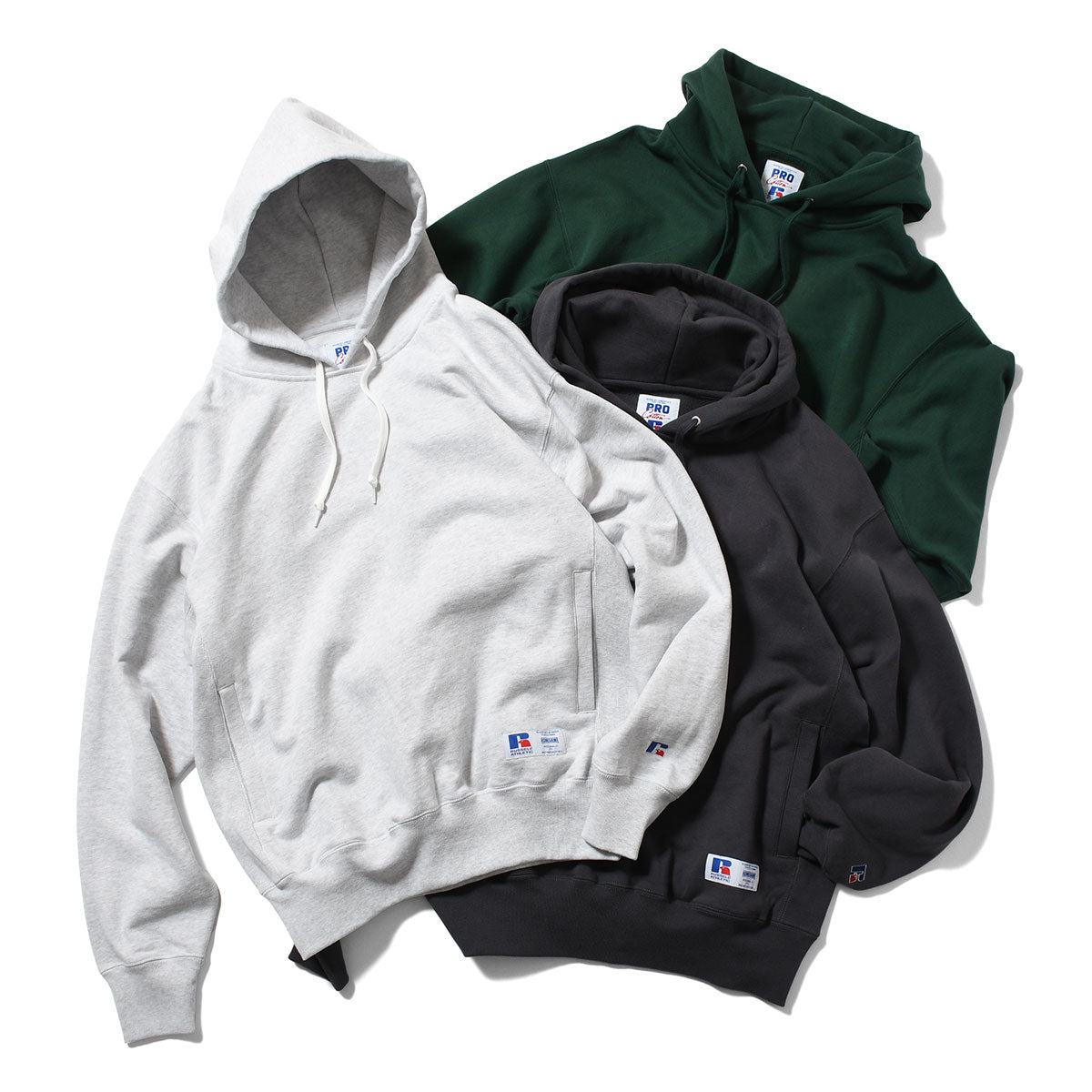 RUSSELL ATHLETIC | HOMEGAME - PRO COTTON LOOPBACK TERRY SWEAT HOODIE BLACK 【26FW-HG-001】