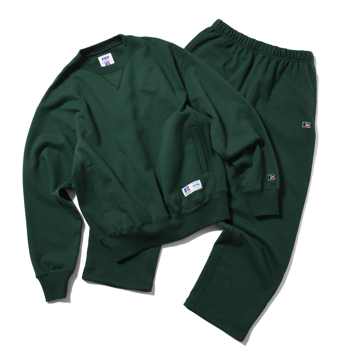 RUSSELL ATHLETIC | HOMEGAME - PRO COTTON SHELTE CH WARM SWEAT PANTS GREEN【26FW-HG-003】