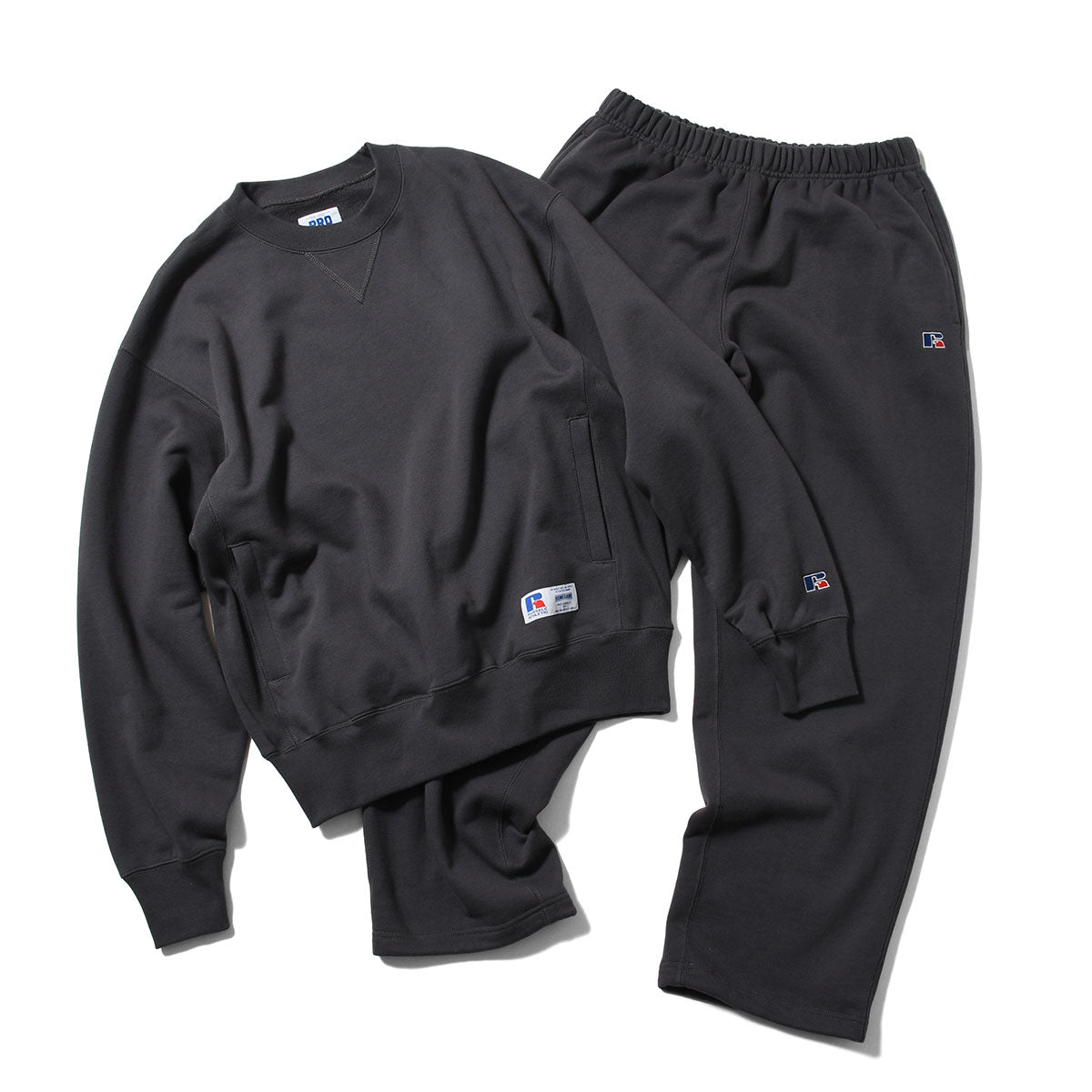 RUSSELL ATHLETIC | HOMEGAME - PRO COTTON SHELTE CH WARM SWEAT PANTS BLACK【26FW-HG-003】